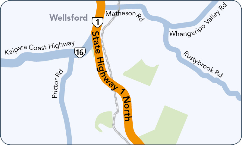High risk area from Auckland to Kerikeri - Wellsford