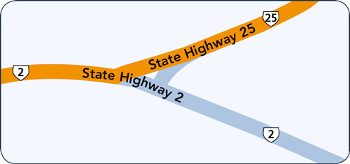 High risk area from Auckland to Waihi - State Highway 2 exiting to State Highway 25