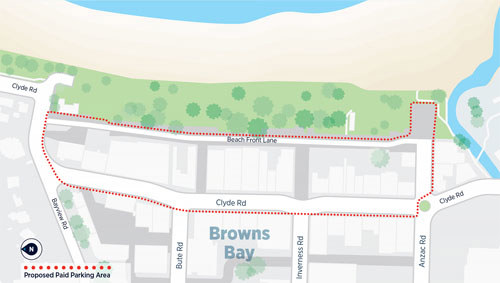 Browns Bay proposed parking map